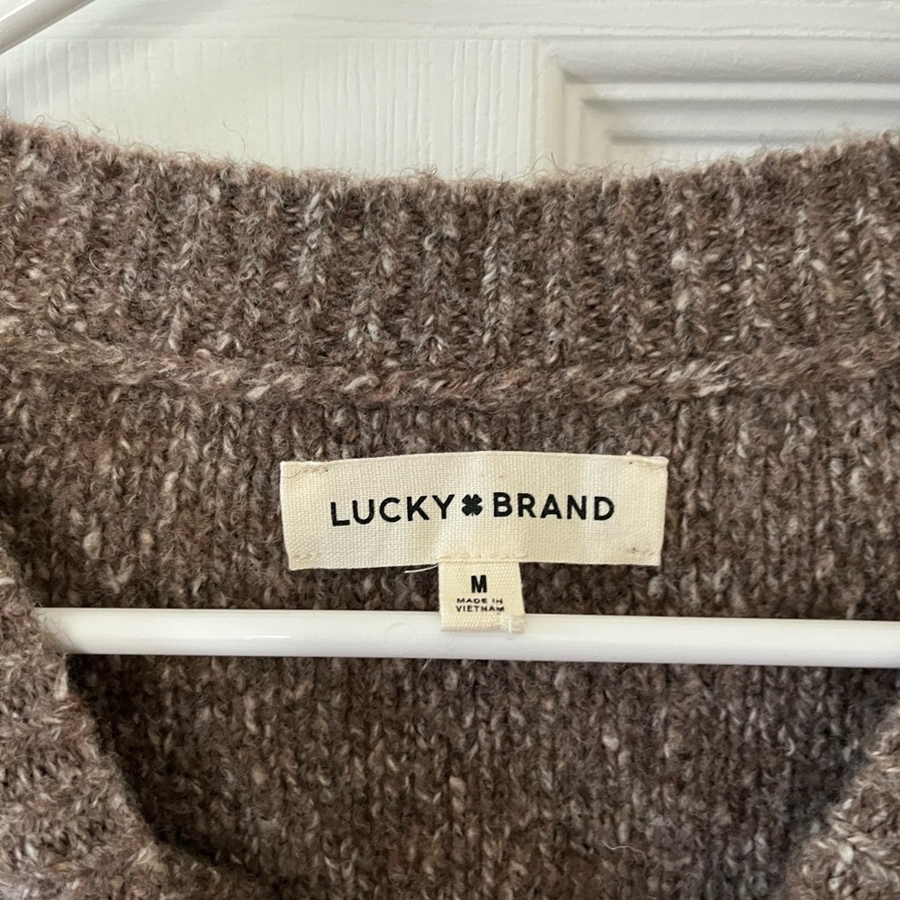 Lucky Brand Heathered Brown Sweater - Picture 4 of 5